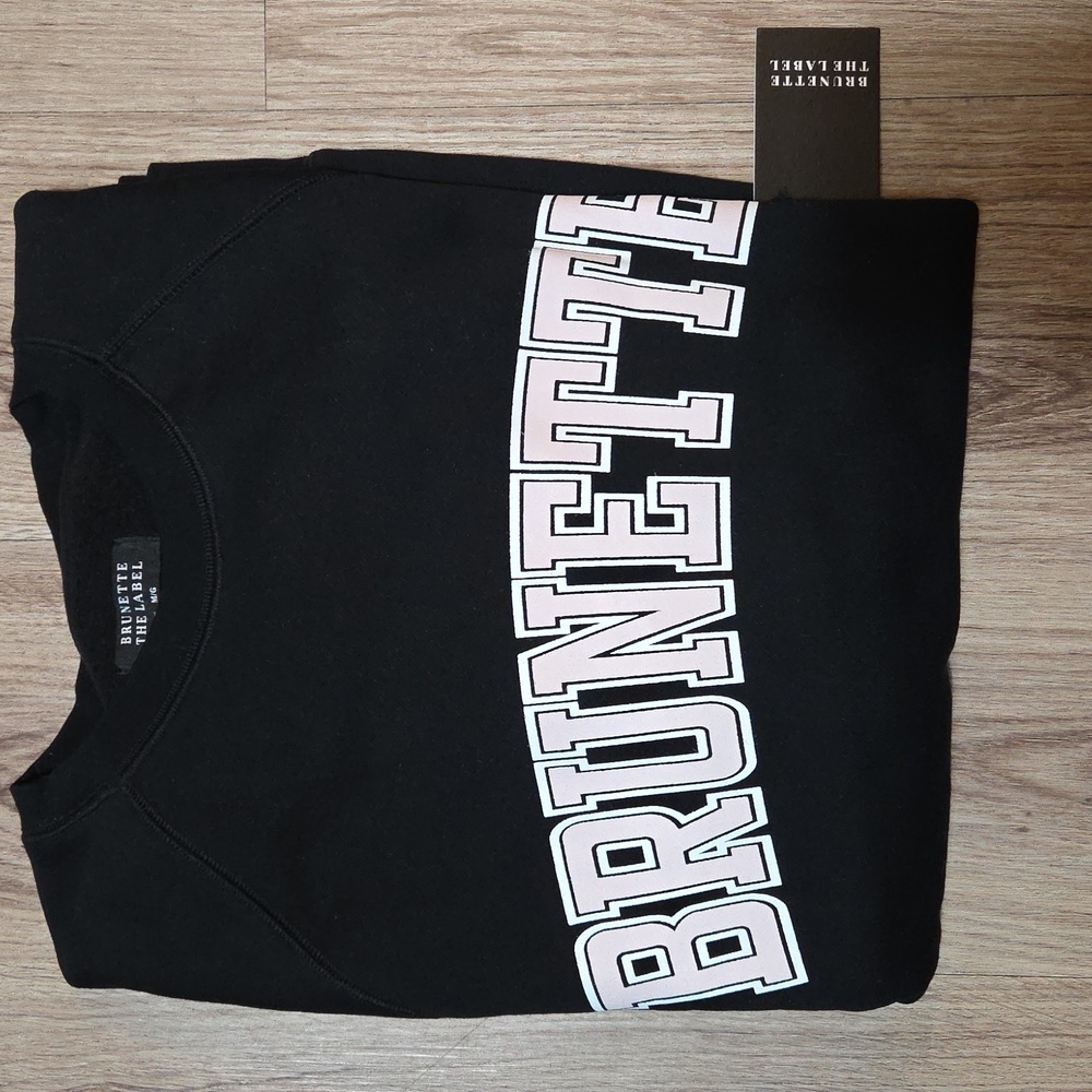 Brunette The Label "Brunette" Varsity Hair Colour Not Your Boyfriend's Crew M/L - Picture 14 of 15